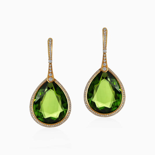 Peridot and Diamond Earrings