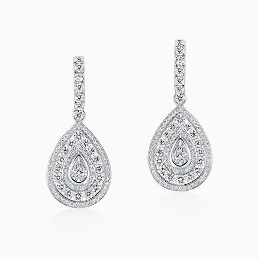 Drop Shaped Diamond Earrings