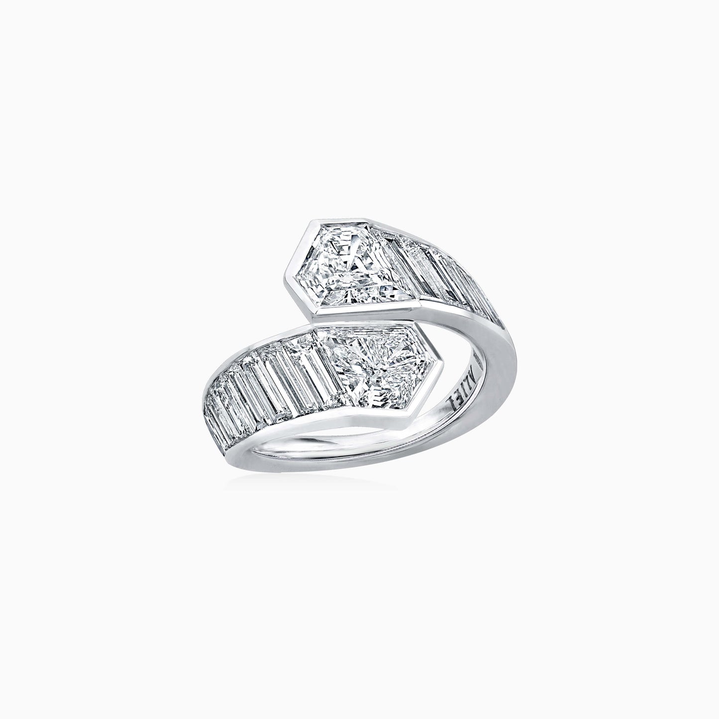 Shield and Baguette Cut Diamond Ring