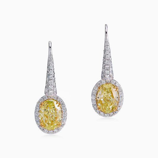 Fancy Yellow Solitaire Earrings