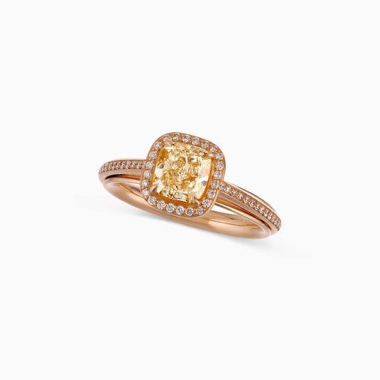 Solitaire Yellow Diamond Ring