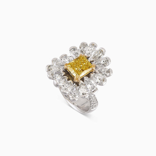 Fancy Vivid Yellow Diamond Ring