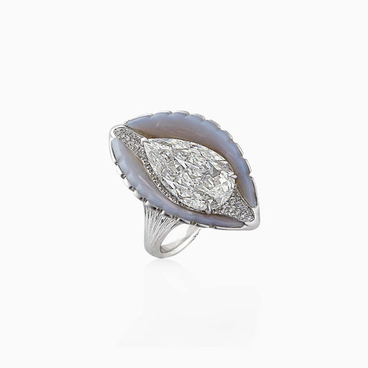 Diamond and Chalcedony Ring