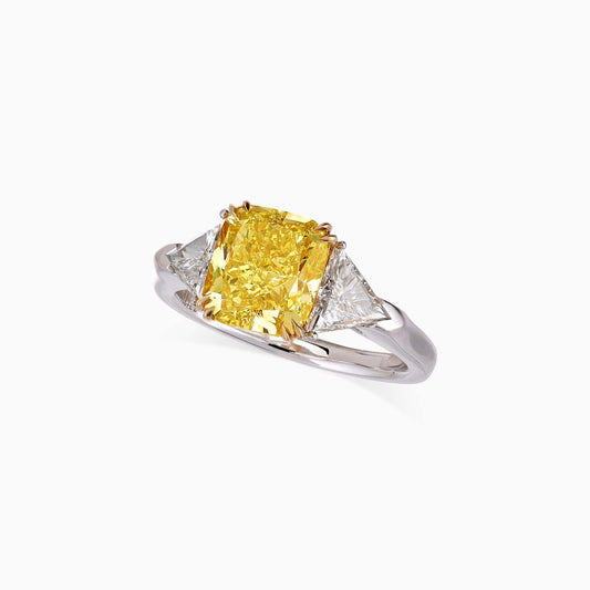 Fancy Vivid Yellow Diamond Ring