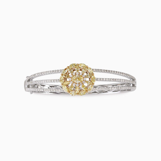 Yellow and White Diamond Bangle