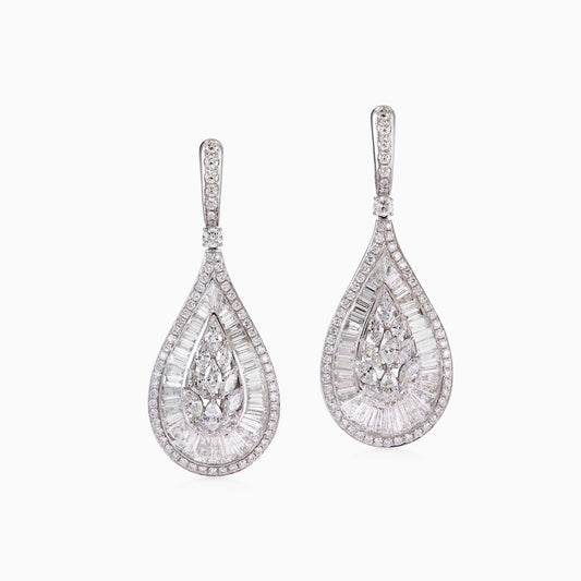 Taper and Marquise Diamond Earrings