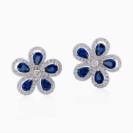 Floral Sapphire Earrings