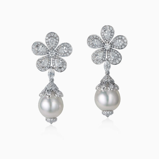 Diamond and Pearl Earrings