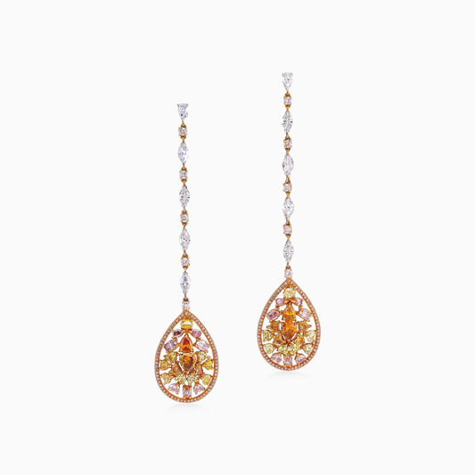 Fancy Coloured diamond earrings