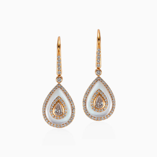 Drop Shaped Diamond Earrings