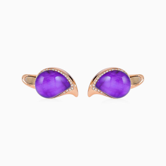 Sugilite and Diamond Cufflinks