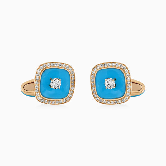 Turquoise and Diamond Cufflinks