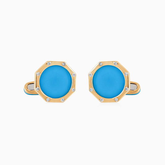 Turquoise and Diamond Cufflinks