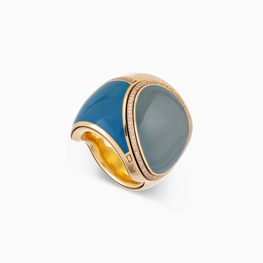 Enamel Ring in Rose Gold